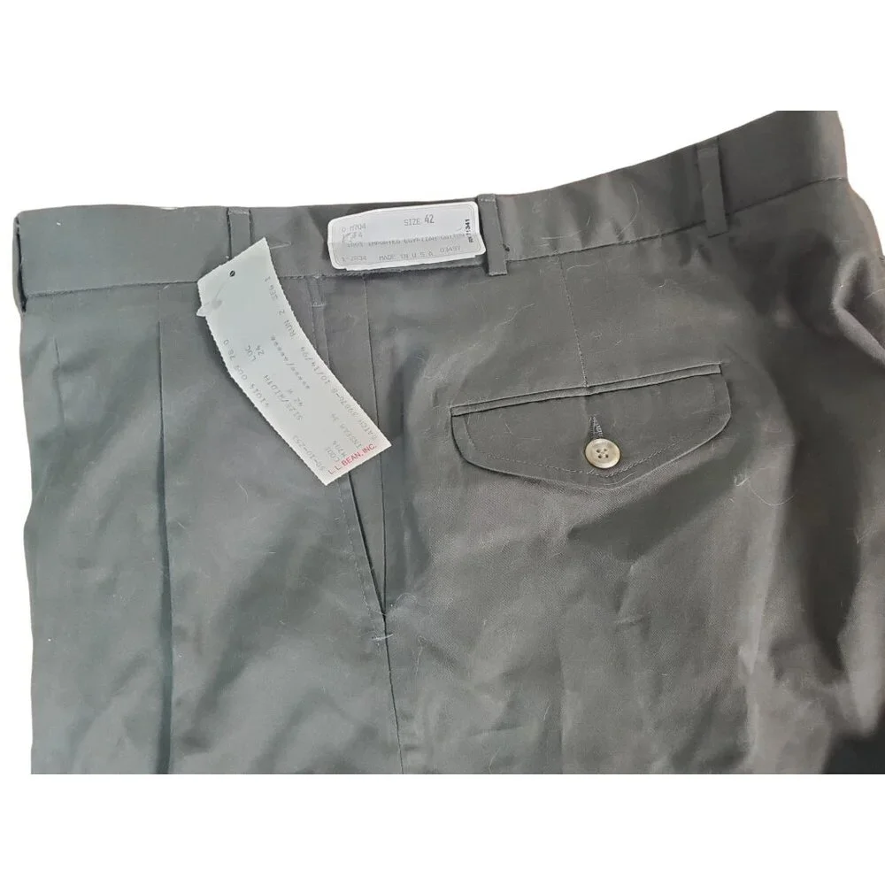 L.L. Bean‎ Men's Dress Pants Size 42W Inseam 34 Gray Cotton